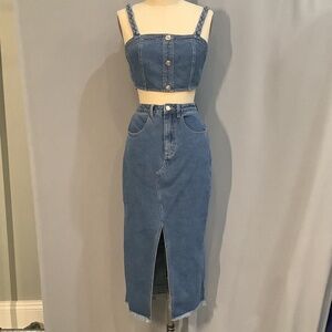 NWT Storia Denim Top Sz S